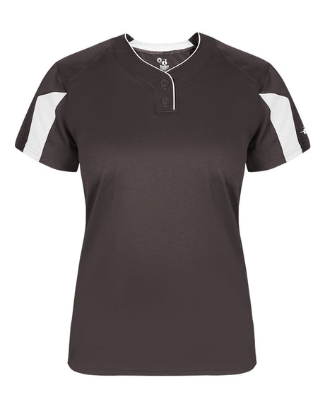 Alleson Athletic Women's Striker Placket. 6176 - Graphite/ White