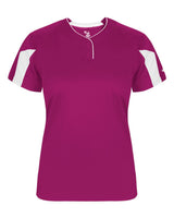 Alleson Athletic Women's Striker Placket. 6176 - Hot Pink/ White