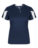Alleson Athletic Women's Striker Placket. 6176 - Navy/ White