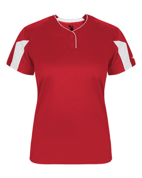 Alleson Athletic Women's Striker Placket. 6176 - Red/ White