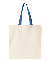 OAD Contrast-Color Handle Tote. OAD105 - Natural/ Royal