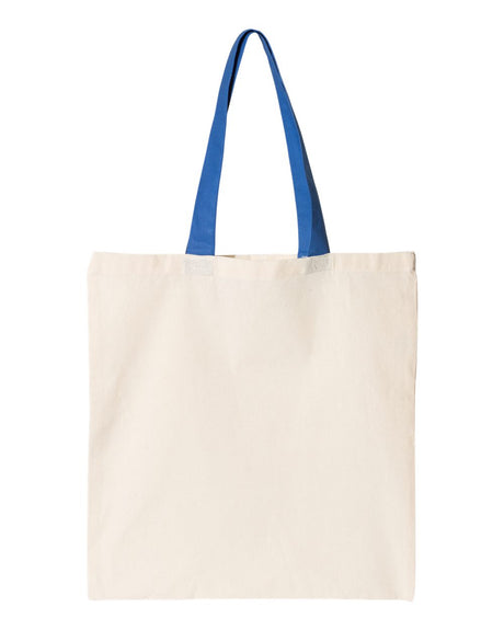 OAD Contrast-Color Handle Tote. OAD105 - Natural/ Royal