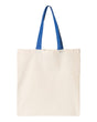 OAD Contrast-Color Handle Tote. OAD105 - Natural/ Royal