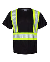 Kishigo Unisex EV Series® Enhanced Visibility Contrast Pocket T-Shirt. B200-204 - Black/ Lime - B200