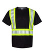 Kishigo Unisex EV Series® Enhanced Visibility Contrast Pocket T-Shirt. B200-204 - Black/ Lime - B200