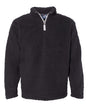 J. America Men's Sherpa Quarter-Zip Pullover. 8454 - Black