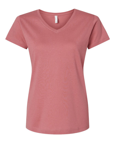 LAT Women's Fine Jersey V-Neck Tee. 3507 - Mauvelous