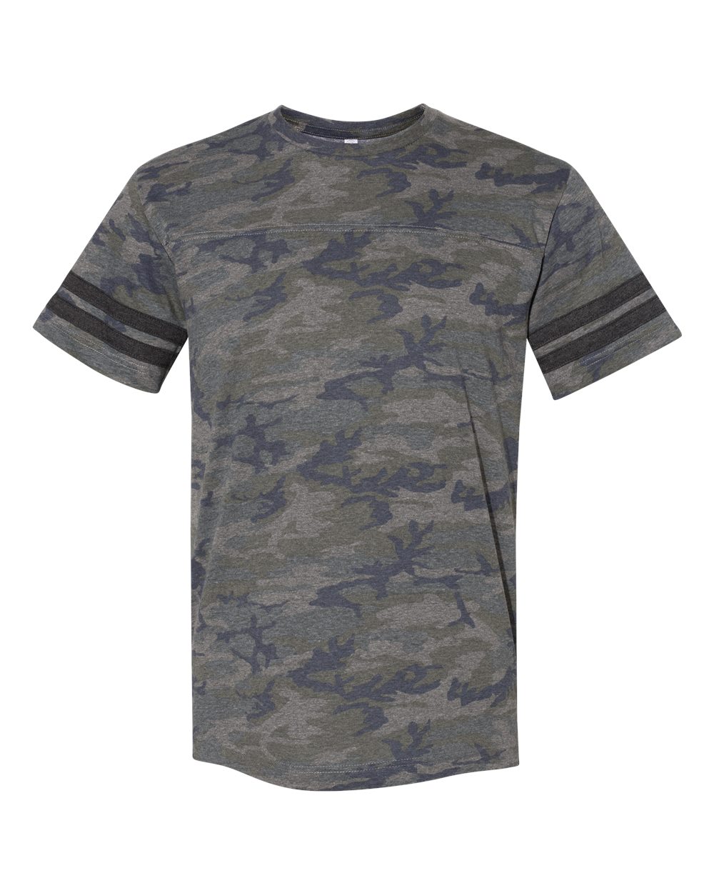 LAT Unisex Football Fine Jersey Tee. 6937 - Vintage Camo/ Vintage Smoke