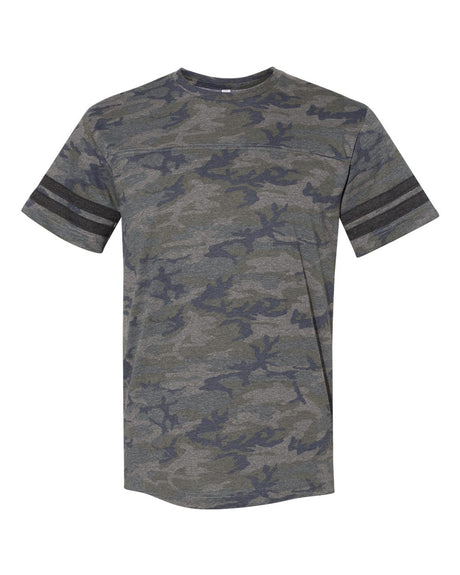 LAT Unisex Football Fine Jersey Tee. 6937 - Vintage Camo/ Vintage Smoke