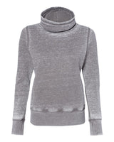 J. America Women’s Zen Fleece Cowl Neck Sweatshirt. 8930 - Cement
