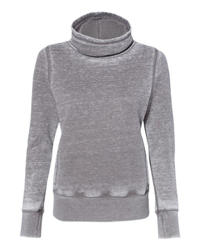 J. America Women’s Zen Fleece Cowl Neck Sweatshirt. 8930 - Cement