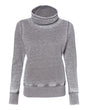 J. America Women’s Zen Fleece Cowl Neck Sweatshirt. 8930 - Cement