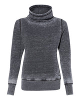 J. America Women’s Zen Fleece Cowl Neck Sweatshirt. 8930 - Dark Smoke