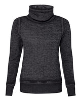 J. America Women’s Zen Fleece Cowl Neck Sweatshirt. 8930 - Twisted Black
