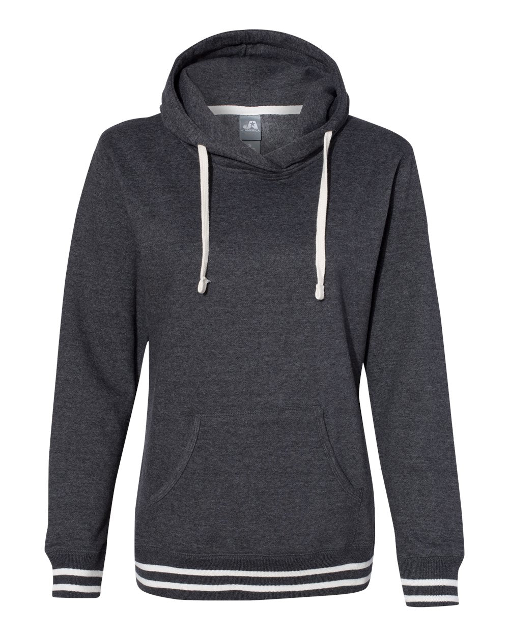 J. America Women’s Relay Hooded Sweatshirt. 8651 - Black