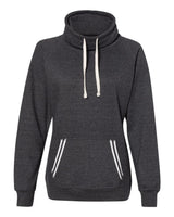 J. America Women’s Relay Cowl Neck Sweatshirt. 8653 - Black