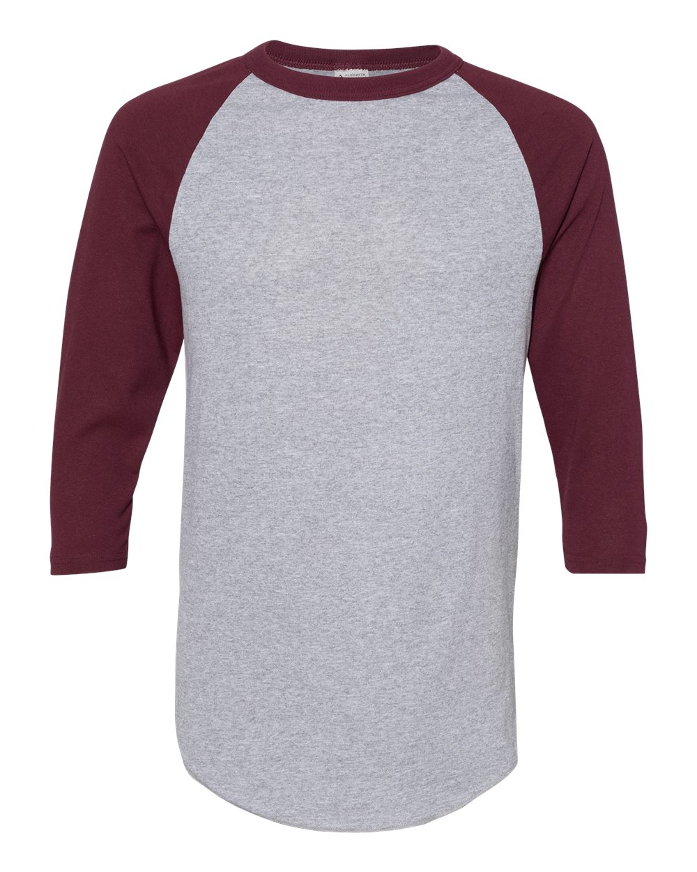Augusta Sportswear Unisex Three-Quarter Raglan Sleeve Baseball Jersey T-Shirt. 4420 - Athletic Heather/ Maroon