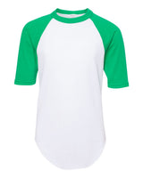 Augusta Sportswear Youth Three-Quarter Sleeve Baseball Jersey. 4421 - White/ Kelly