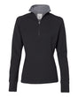 J. America Women’s Omega Stretch Quarter-Zip Pullover. 8433 - Black Triblend