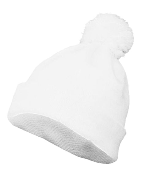 Augusta Sportswear Pom Beanie. 6816 - White