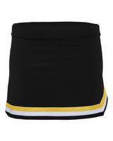 Augusta Sportswear Girls' Pike Cheer Skirt. 9146 - Black/ White/ Metallic Gold