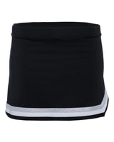 Augusta Sportswear Girls' Pike Cheer Skirt. 9146 - Black/ White/ Metallic Silver