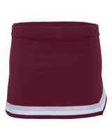 Augusta Sportswear Girls' Pike Cheer Skirt. 9146 - Maroon/ White/ Metallic Silver