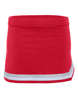 Augusta Sportswear Girls' Pike Cheer Skirt. 9146 - Red/ White/ Metallic Silver