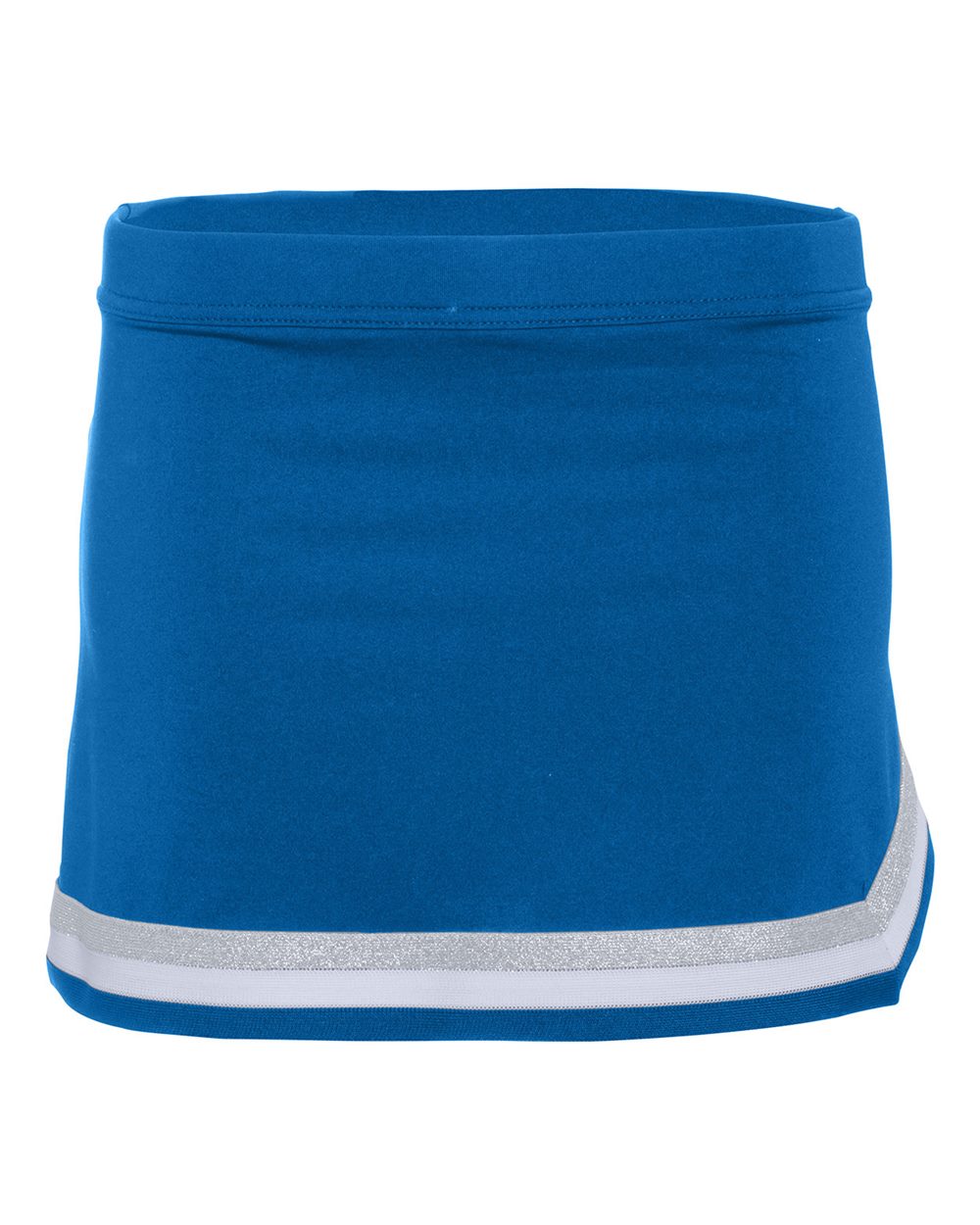 Augusta Sportswear Girls' Pike Cheer Skirt. 9146 - Royal/ White/ Metallic Silver