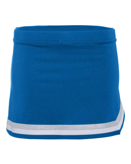 Augusta Sportswear Girls' Pike Cheer Skirt. 9146 - Royal/ White/ Metallic Silver
