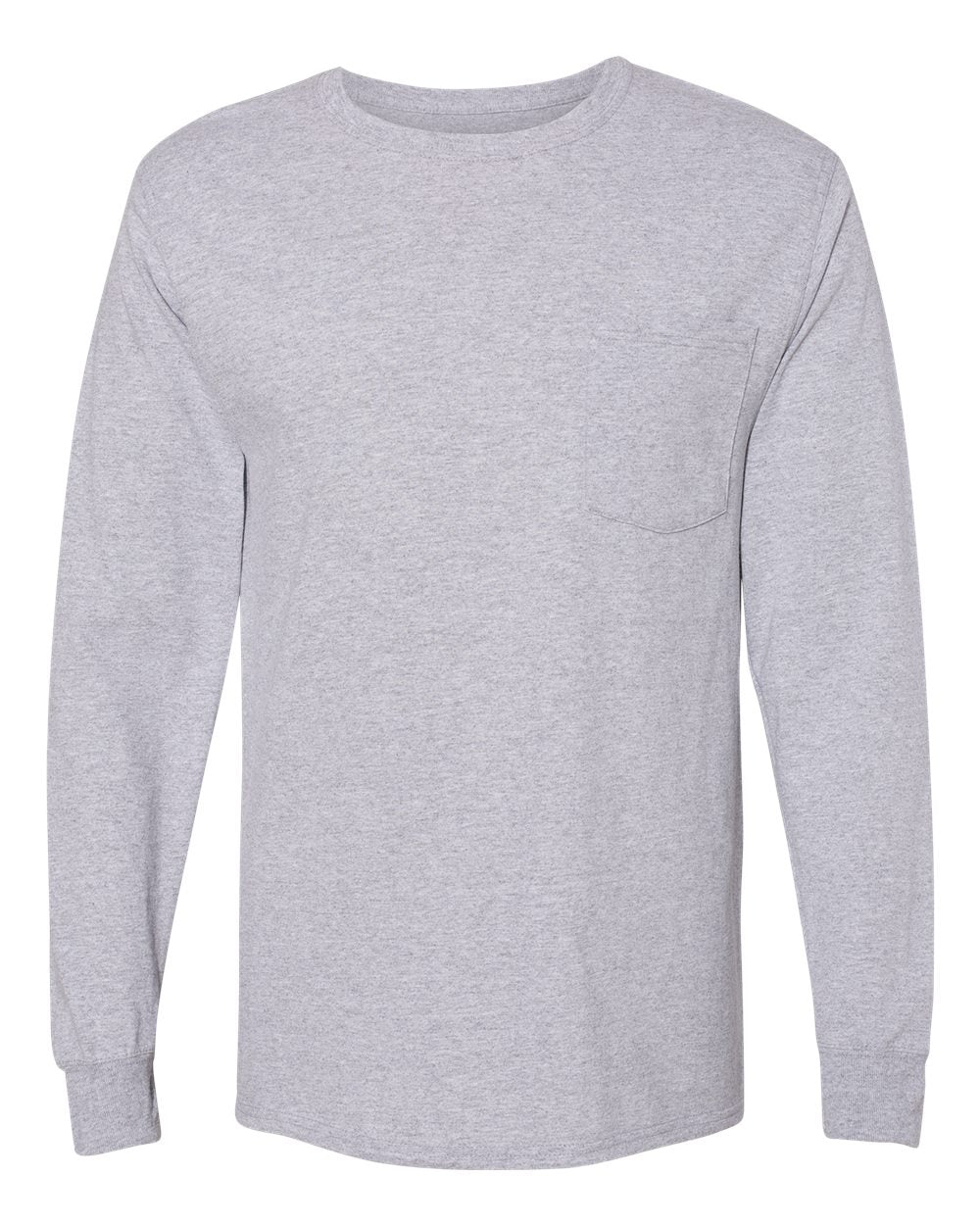 Hanes Unisex Workwear Long Sleeve Pocket T-Shirt. W120 - Light Steel