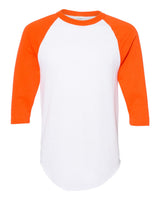 Augusta Sportswear Unisex Three-Quarter Raglan Sleeve Baseball Jersey T-Shirt. 4420 - White/ Orange