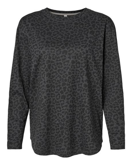 LAT Women's Fine Jersey Long Sleeve Tee. 3508 - Black Leopard