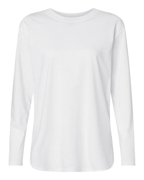 LAT Women's Fine Jersey Long Sleeve Tee. 3508 - White