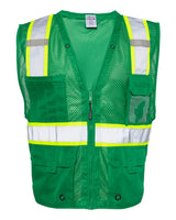 Kishigo Unisex EV Series® Enhanced Visibility Multi-Pocket Mesh Vest. B100-111 - Green/ Lime - B104