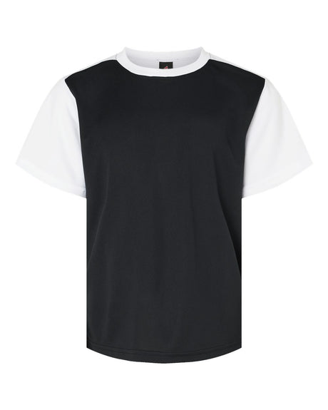 Alleson Athletic Youth Crewneck Pullover Baseball Jersey. 532CJY - Black/ White