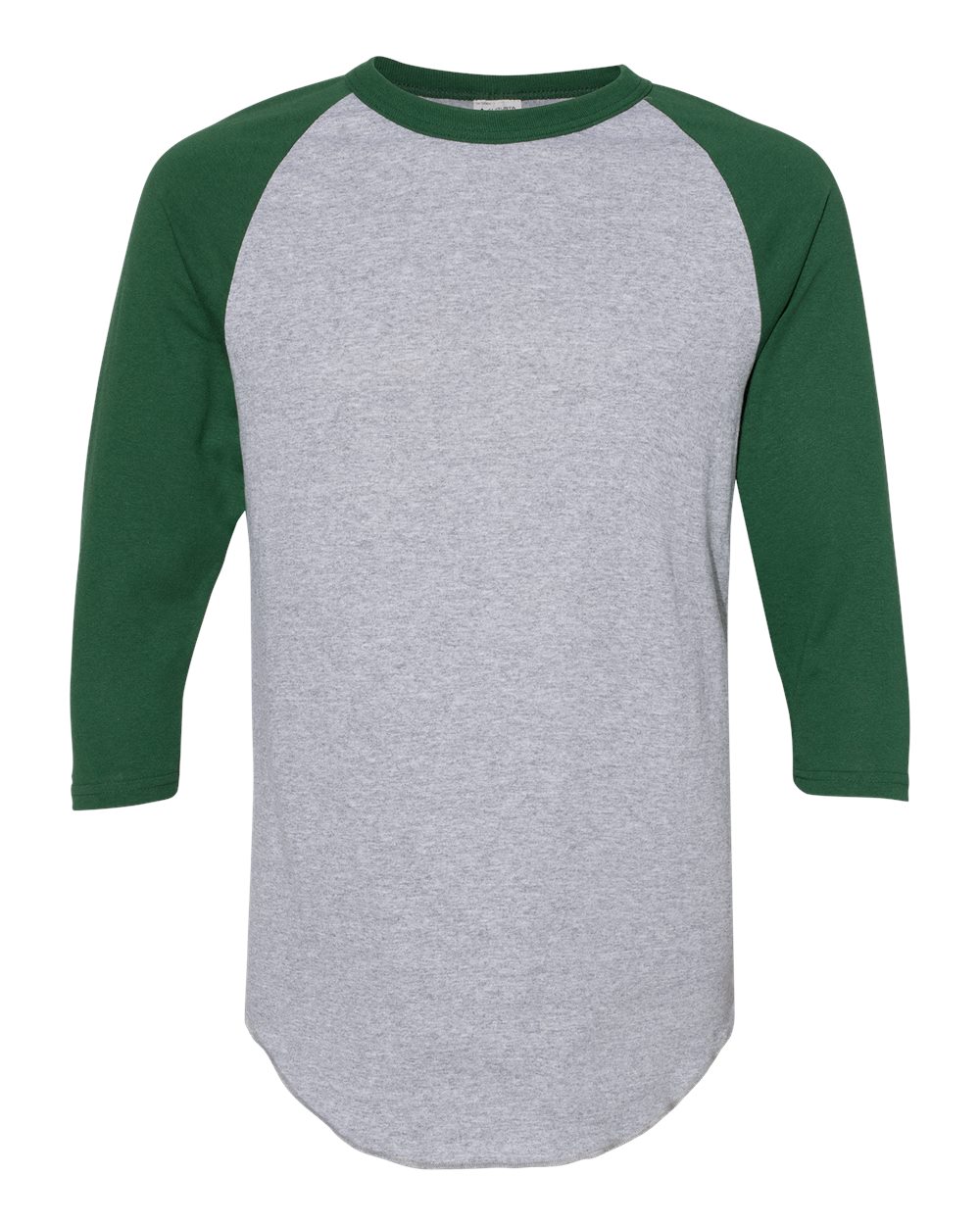Augusta Sportswear Unisex Three-Quarter Raglan Sleeve Baseball Jersey T-Shirt. 4420 - Athletic Heather/ Dark Green