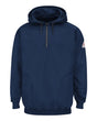 Bulwark Men's Flame Resistant Quarter-Zip Hooded Sweatshirt. SEH8 - Navy