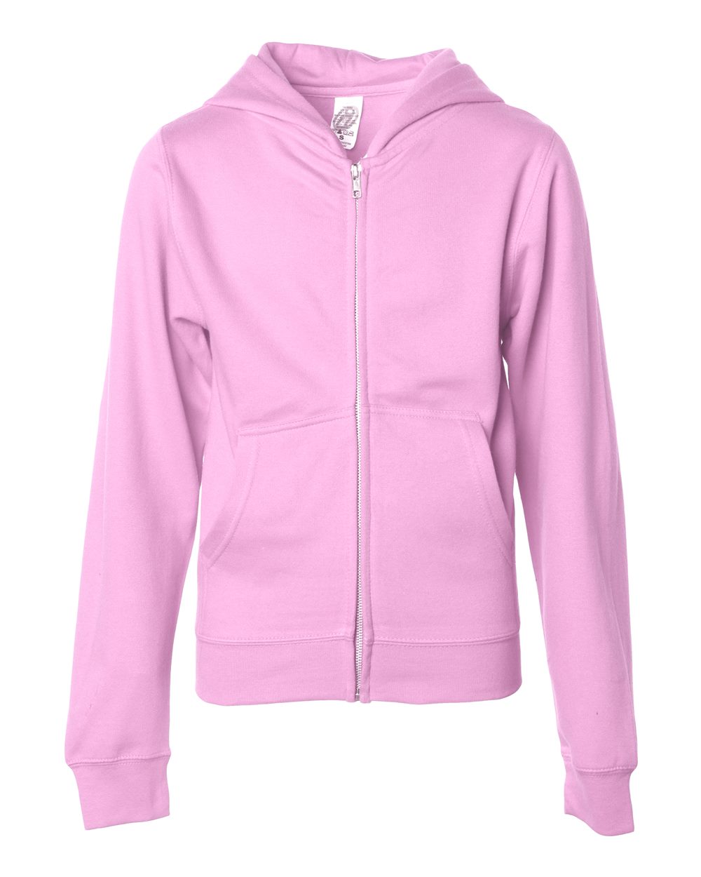 Independent Trading Co. Youth Midweight Full-Zip Hooded Sweatshirt. SS4001YZ - Light Pink