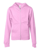 Independent Trading Co. Youth Midweight Full-Zip Hooded Sweatshirt. SS4001YZ - Light Pink