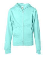 Independent Trading Co. Youth Midweight Full-Zip Hooded Sweatshirt. SS4001YZ - Mint