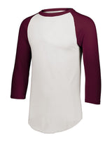 Augusta Sportswear Unisex Three-Quarter Raglan Sleeve Baseball Jersey T-Shirt. 4420 - White/ Maroon