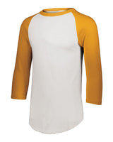 Augusta Sportswear Youth Three-Quarter Sleeve Baseball Jersey. 4421 - White/ Gold