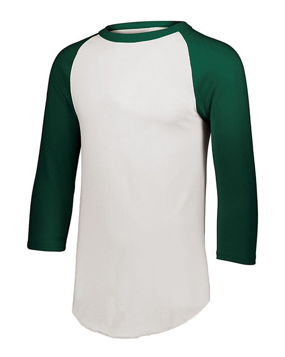 Augusta Sportswear Youth Three-Quarter Sleeve Baseball Jersey. 4421 - White/ Dark Green