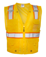 Kishigo Unisex EV Series® Enhanced Visibility Multi-Pocket Mesh Vest. B100-111 - Yellow/ Orange - B106