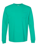 Comfort Colors Unisex Garment-Dyed Heavyweight Long Sleeve Pocket T-Shirt. 4410 - Island Green