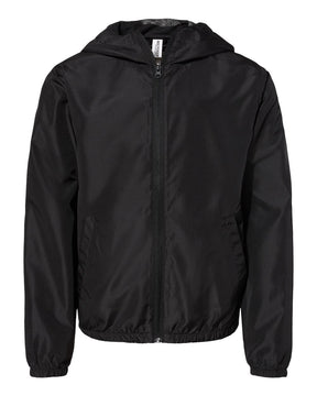 Independent Trading Co. Youth Lightweight Windbreaker Full-Zip Jacket. EXP24YWZ - Black