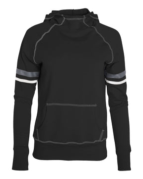 Augusta Sportswear Girls' Spry Hooded Sweatshirt. 5441 - Black/ White/ Carbon