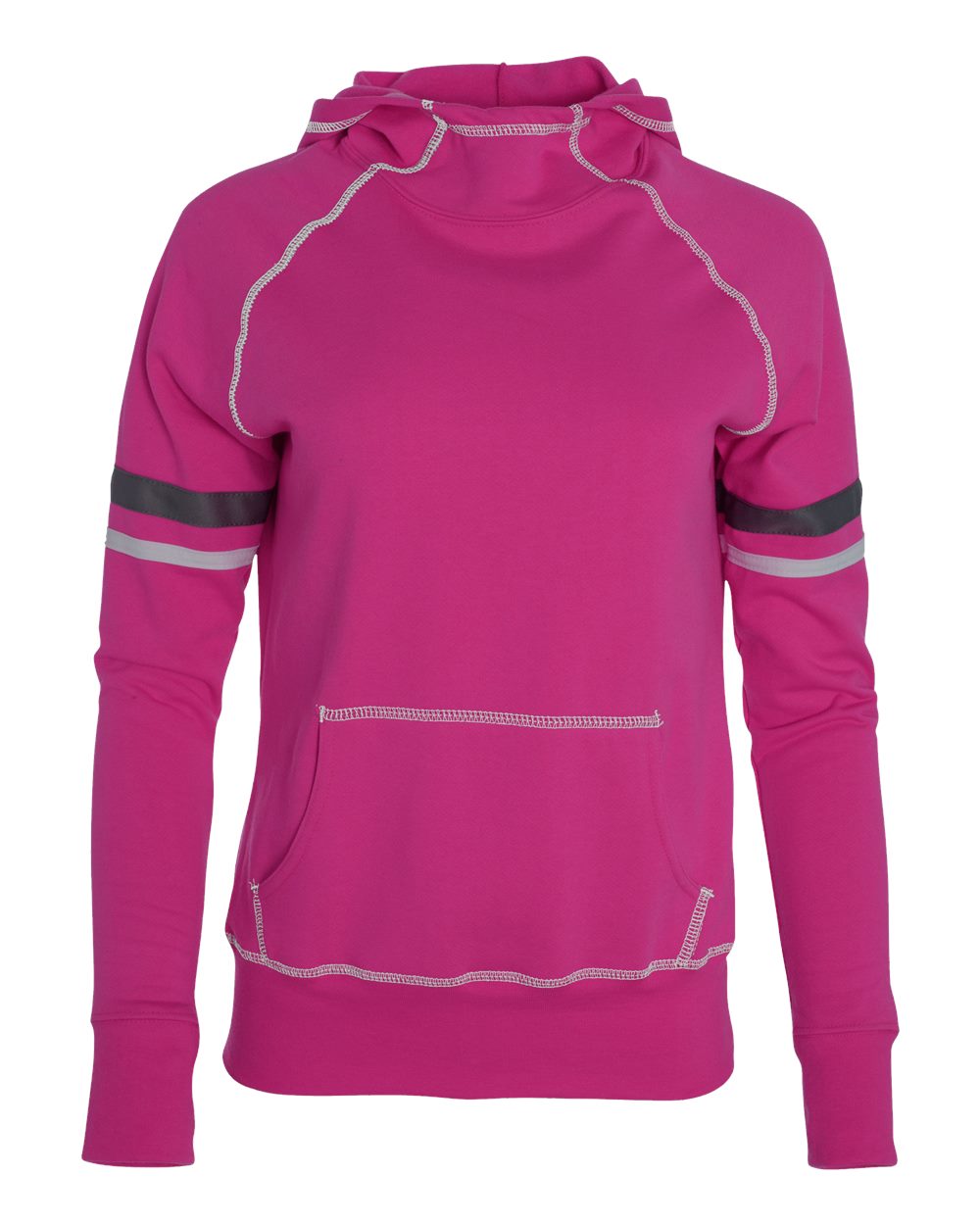 Augusta Sportswear Girls' Spry Hooded Sweatshirt. 5441 - Power Pink/ White/ Graphite