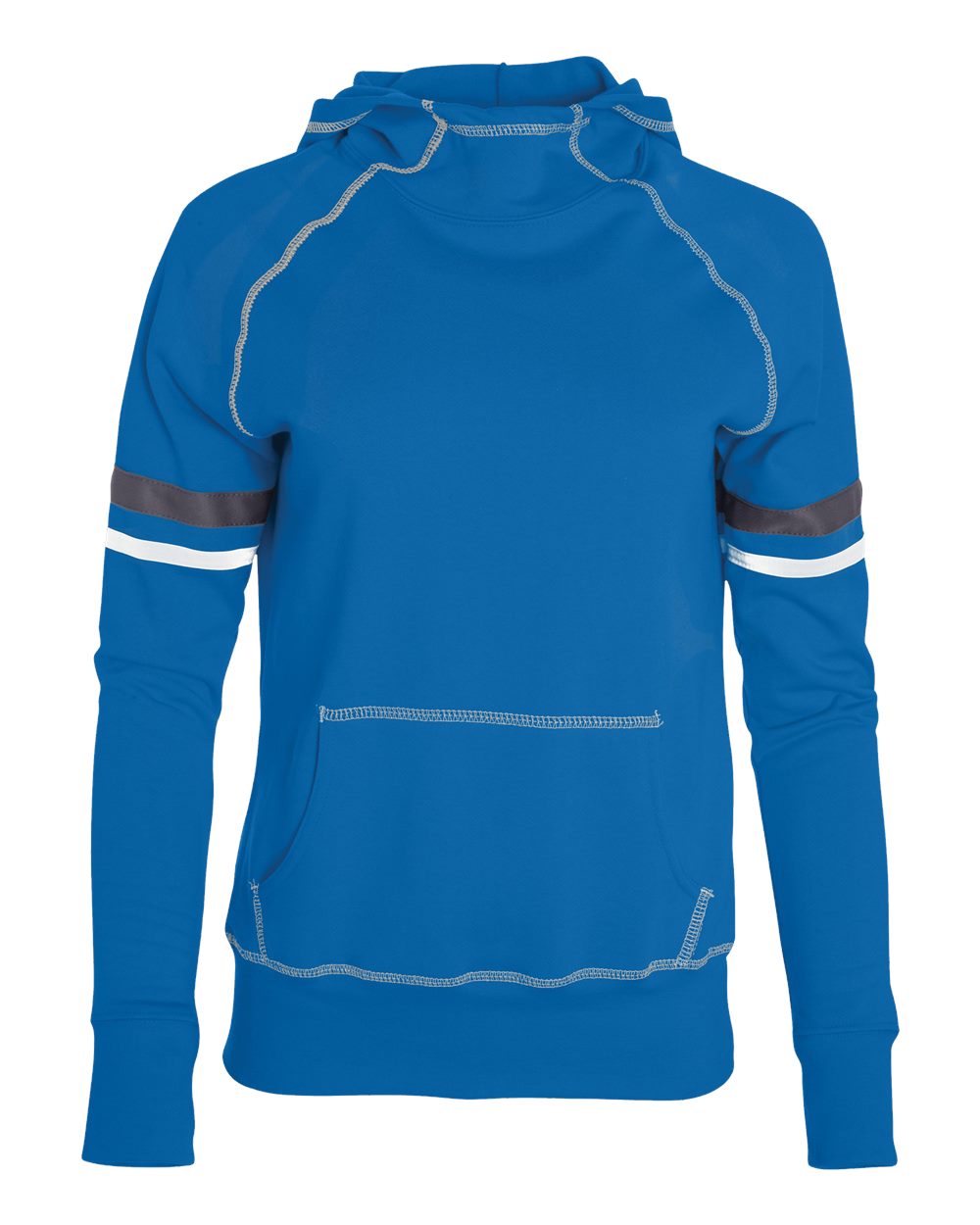 Augusta Sportswear Girls' Spry Hooded Sweatshirt. 5441 - Royal/ White/ Graphite